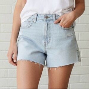 NWT Sz 12, Wild Fable, Women's Super High-Rise Cut-Off Jean Shorts, Light Wash